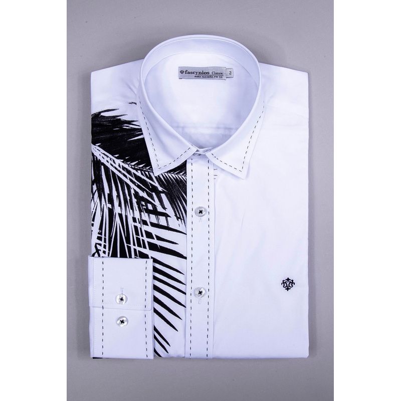 Camisa Estampa Localizada Algodão ML Branco