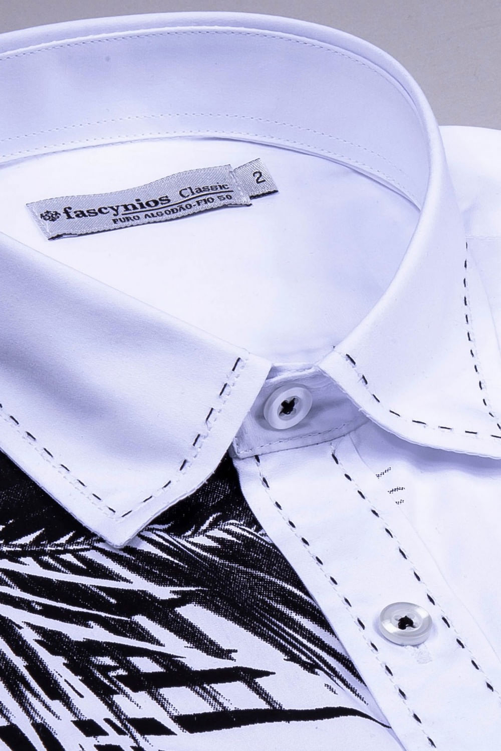 Camisa Estampa Localizada Algodão ML Branco