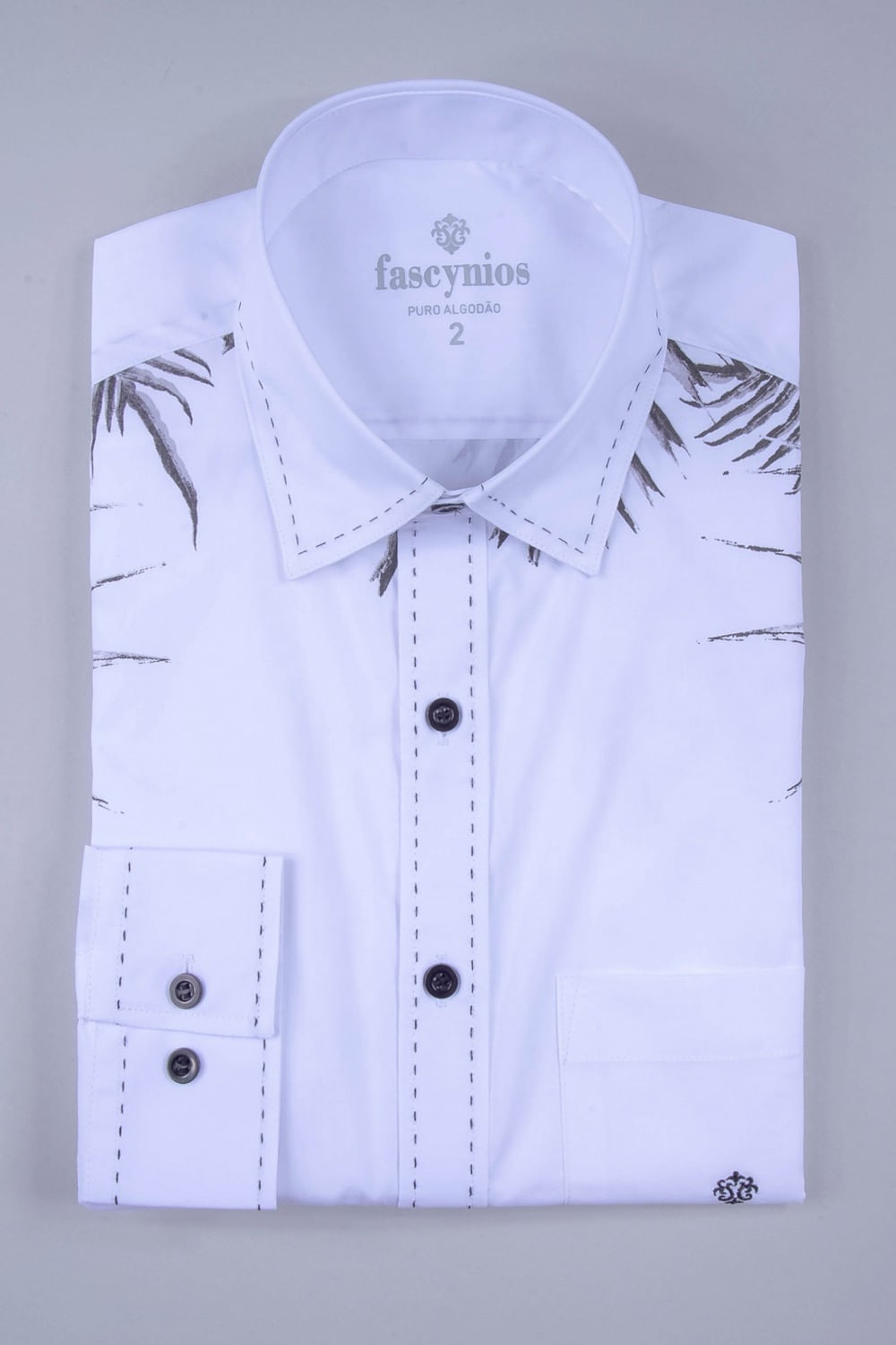 Camisa Estampa Localizada Algodão ML Branco