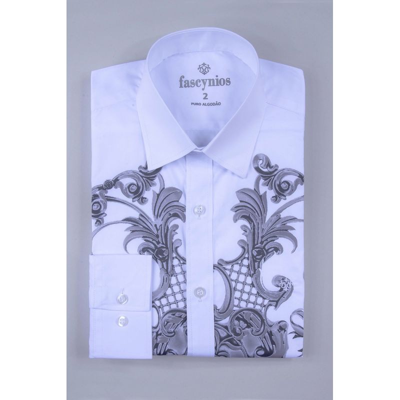 Camisa Estampa Localizada Algodão ML Branco