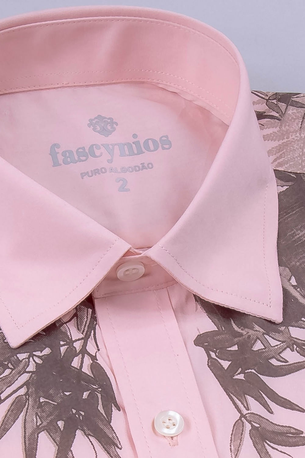 Camisa Estampa Localizada Algodão ML Salmão