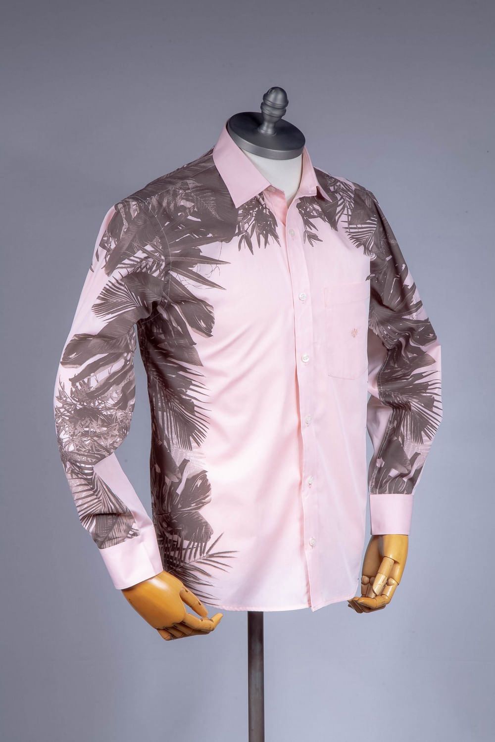 Camisa Estampa Localizada Algodão ML Salmão