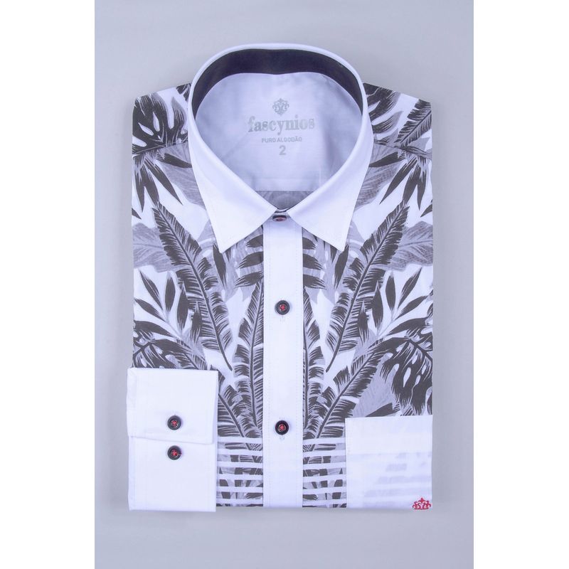 Camisa Estampa Localizada Algodão ML Branco