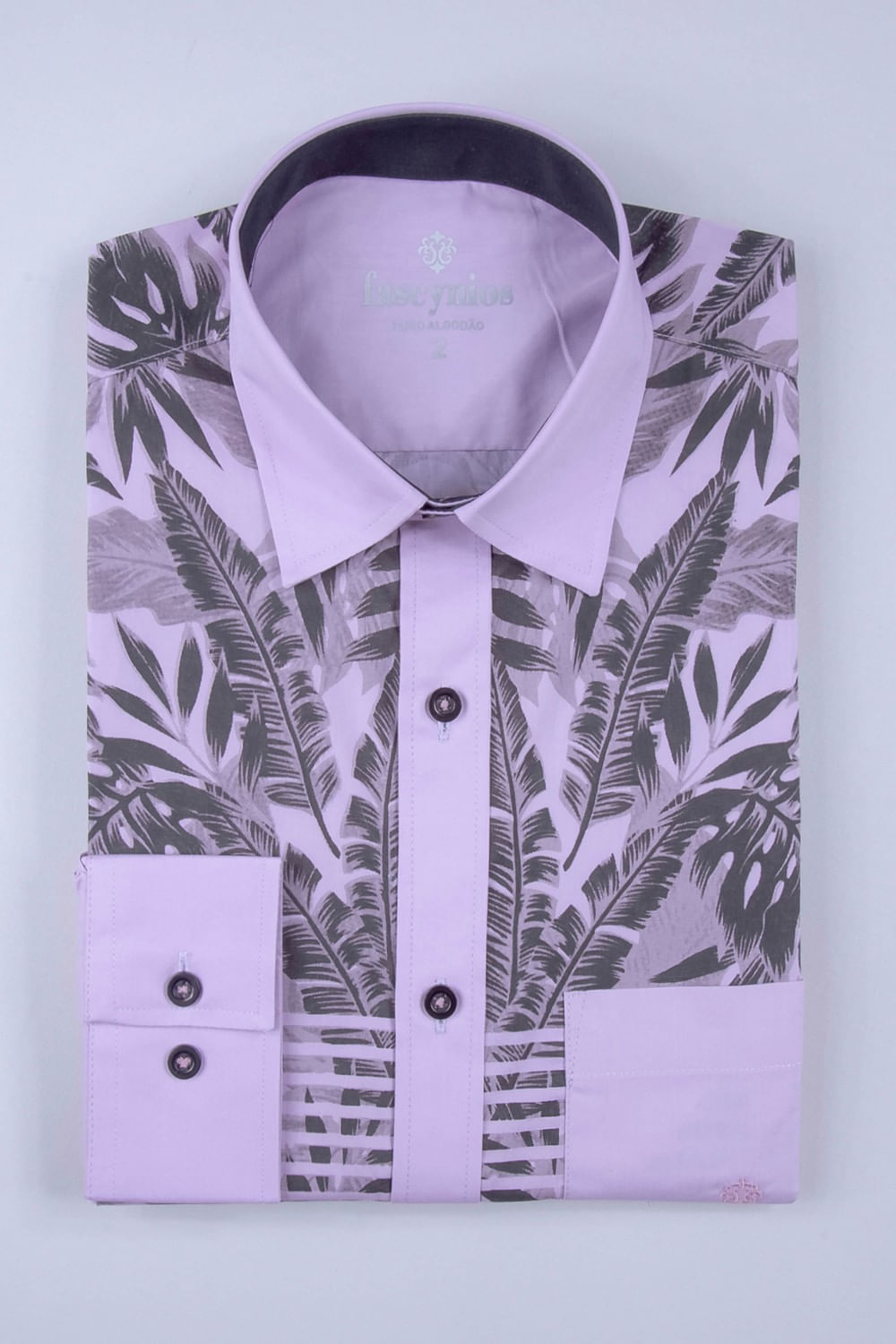 Camisa Estampa Localizada Algodão ML Lilás