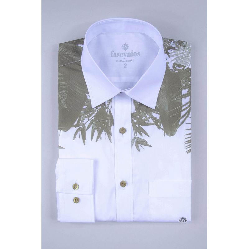 Camisa Estampa Localizada Algodão ML Branco