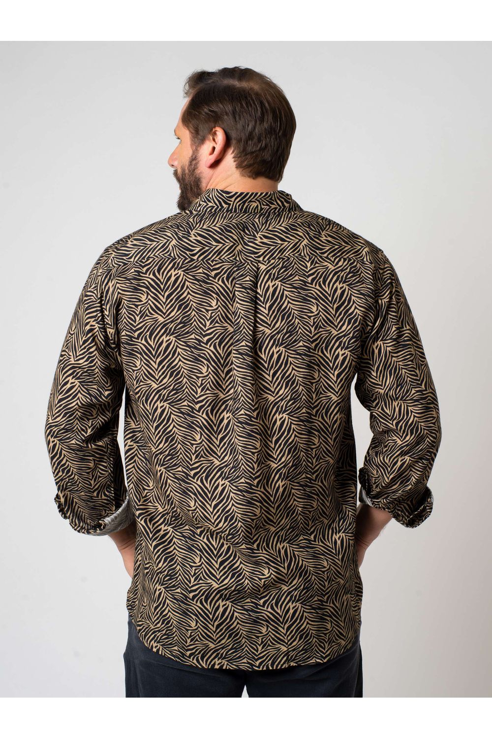 Camisa Estampada Linho c/ Modal ML Preto