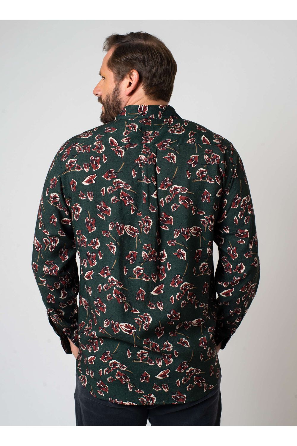 Camisa Estampada Linho c/ Modal ML Verde