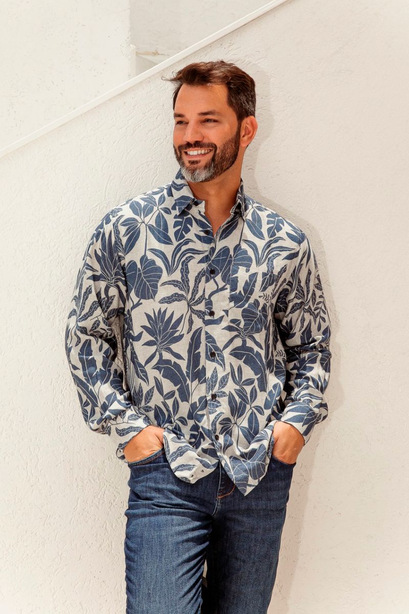 Camisa-Estampada-Linho-C--Modal-ML-JEANS-172-19160-03