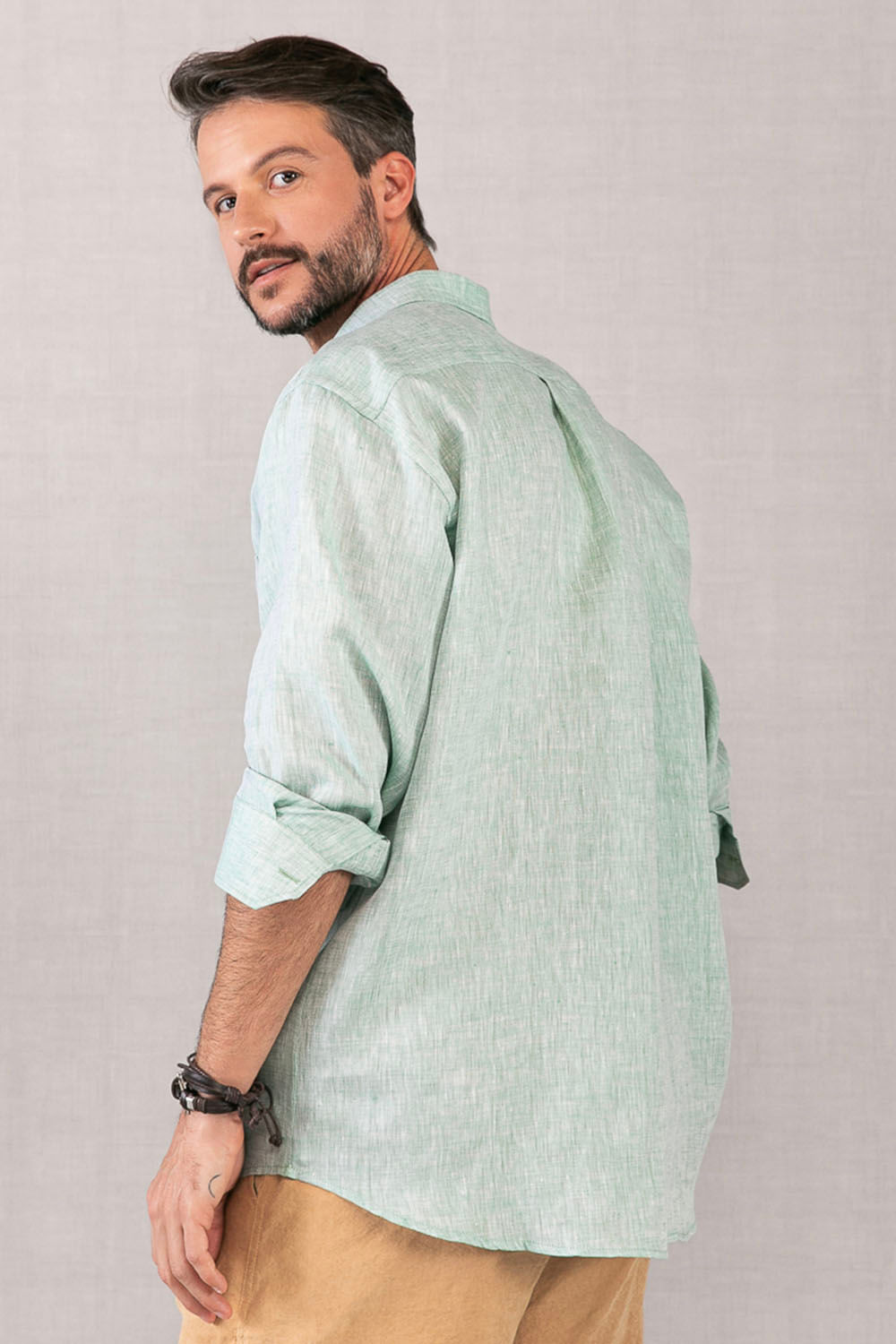 Camisa Puro Linho Mescla ML Verde
