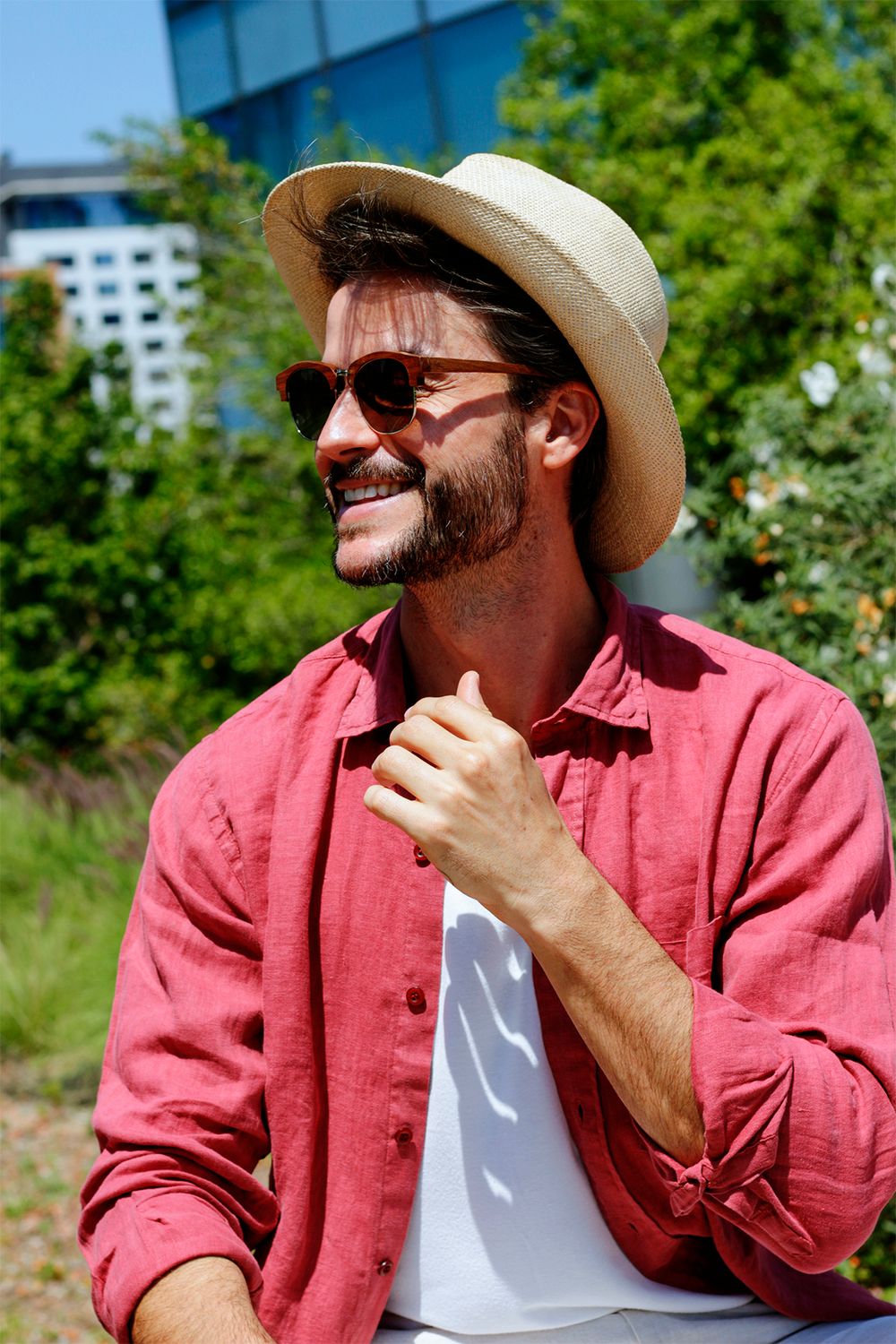Camisa em Puro Linho Tinturado ML Bordo