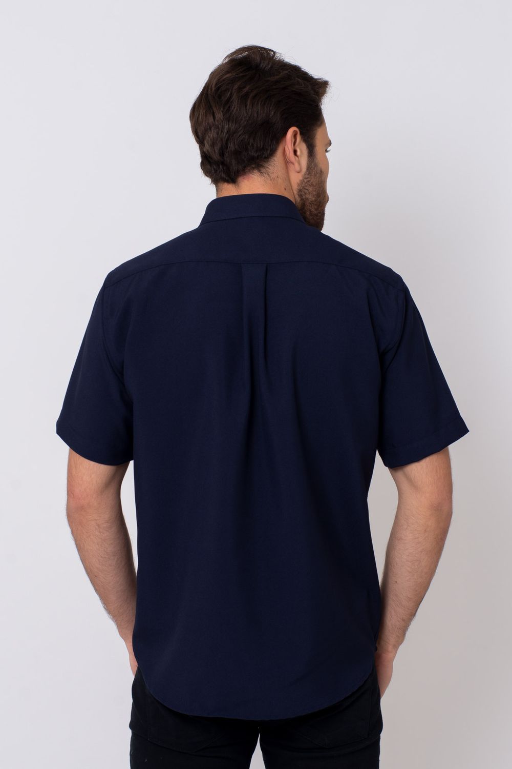 Camisa Algodão Fio 80 MC Azul Escuro