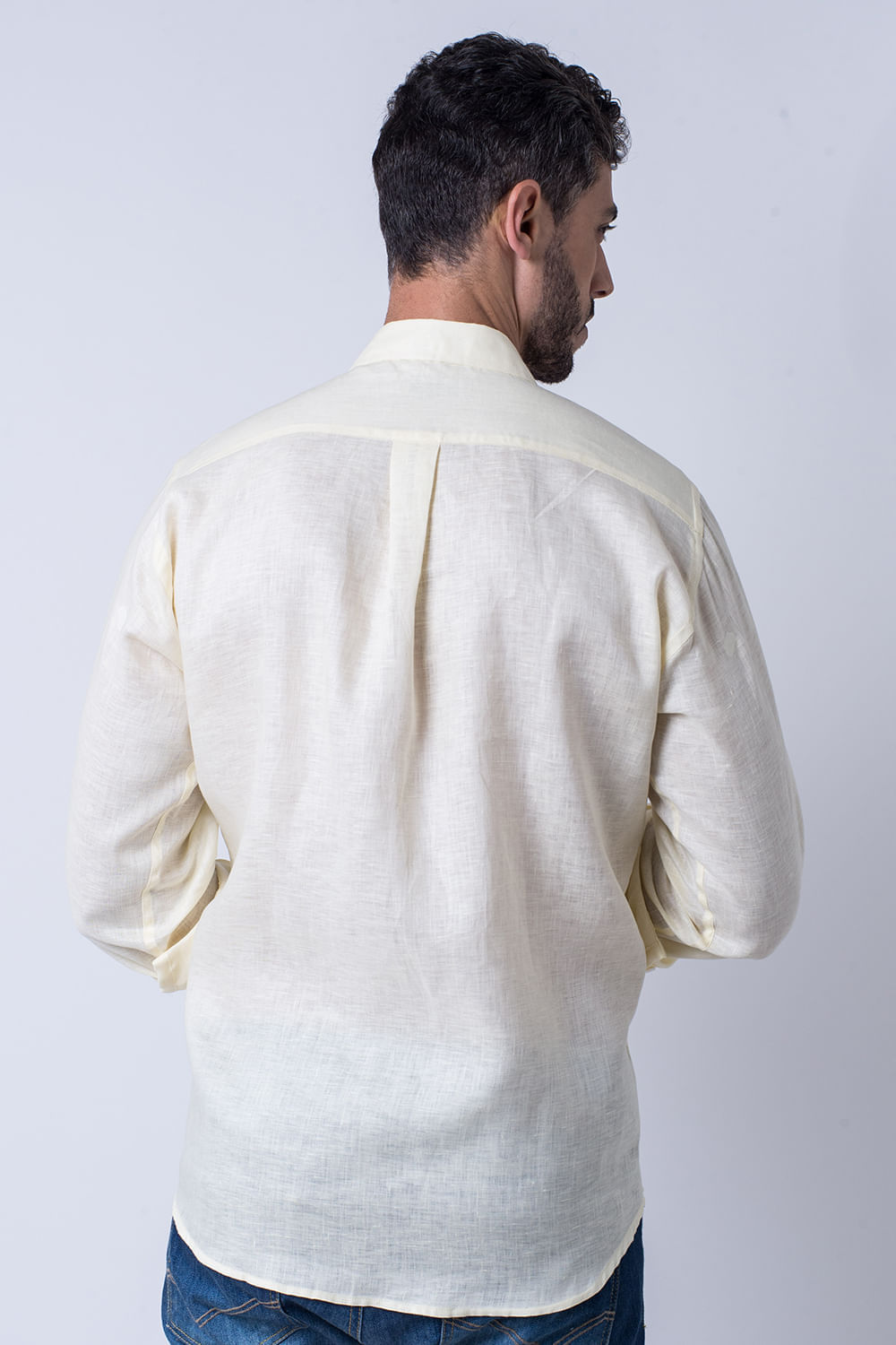 Camisa Linho com Algodão ML Branco