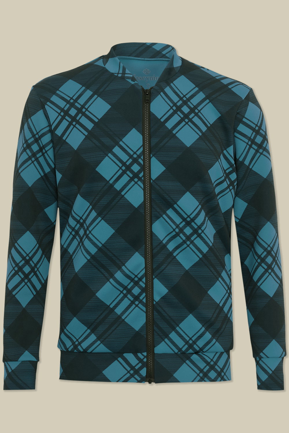 Jaqueta Bomber em Neoprene Azul Claro
