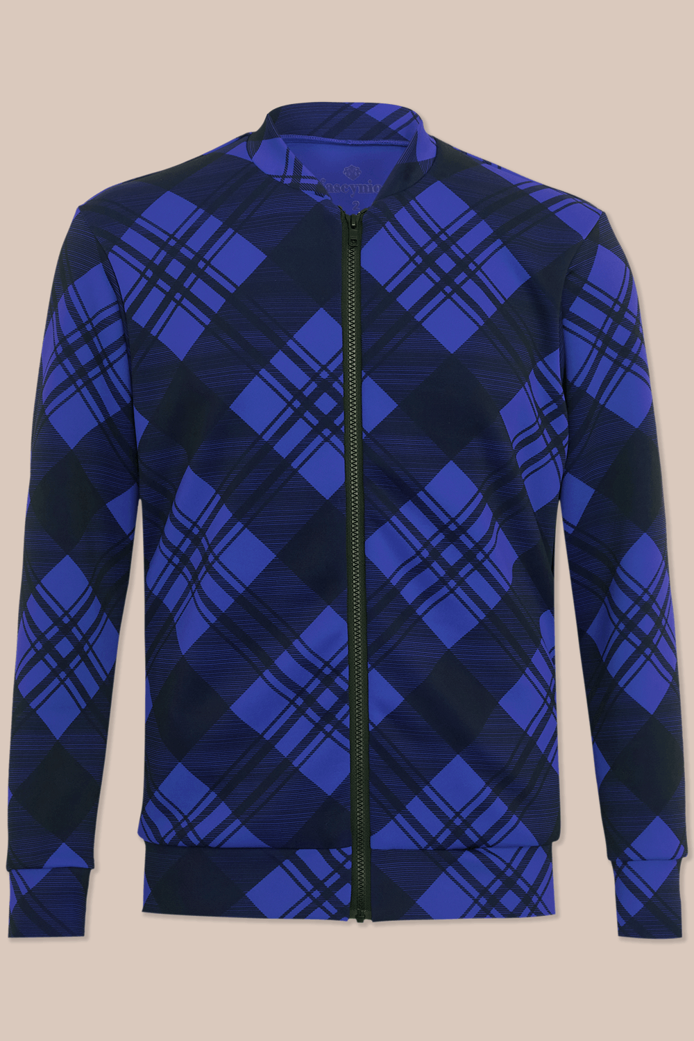 Jaqueta Bomber em Neoprene Azul Escuro