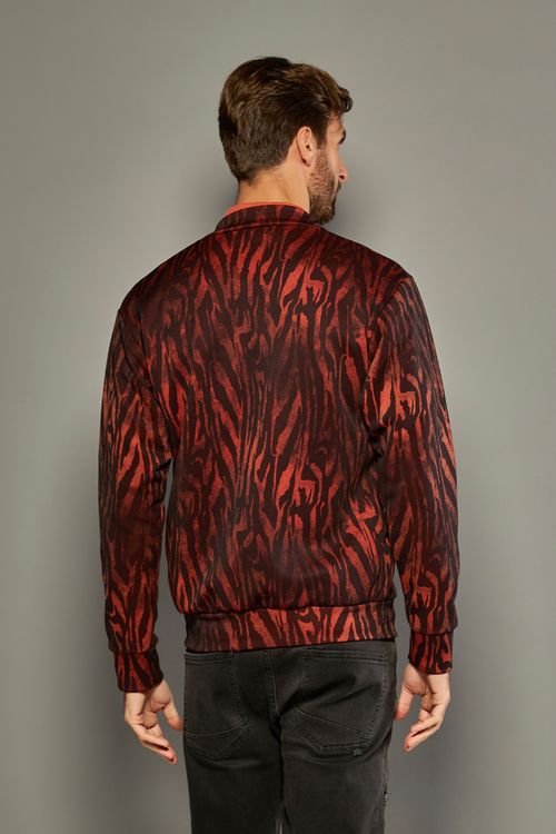 Jaqueta Bomber em Neoprene Marrom