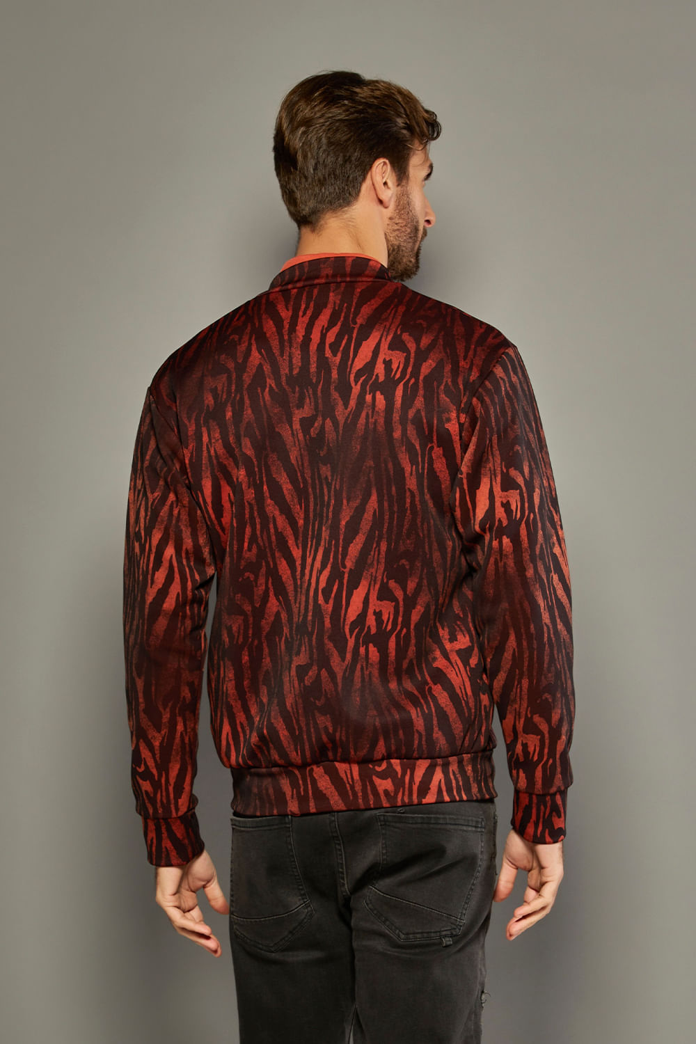 Jaqueta Bomber em Neoprene Marrom