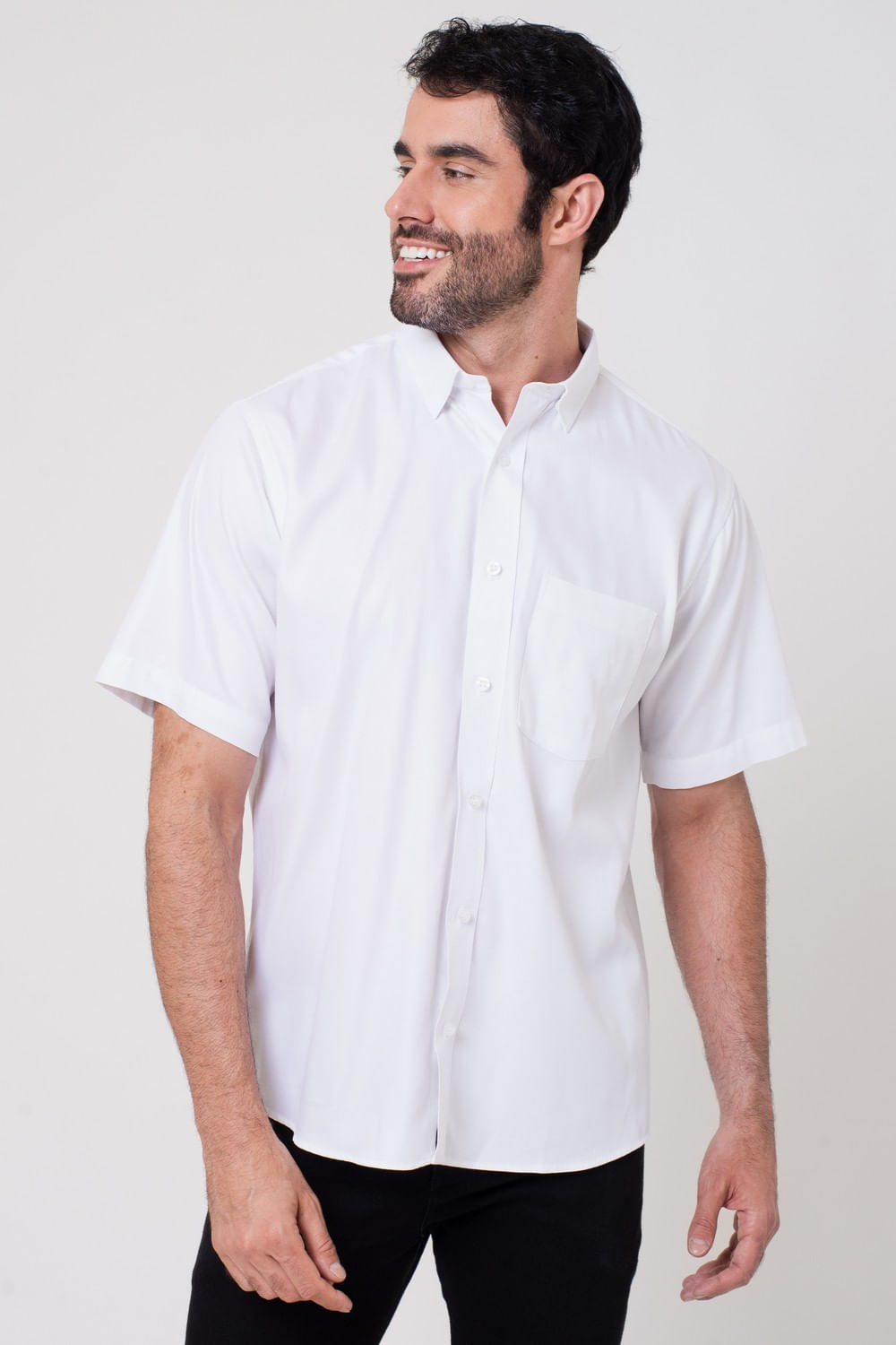 Camisa Maquinetada Algodão Fio 60 MC Branco