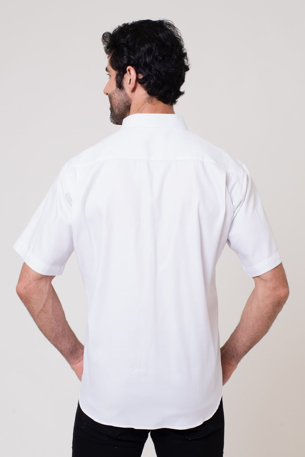 Camisa Maquinetada Algodão Fio 60 MC Branco