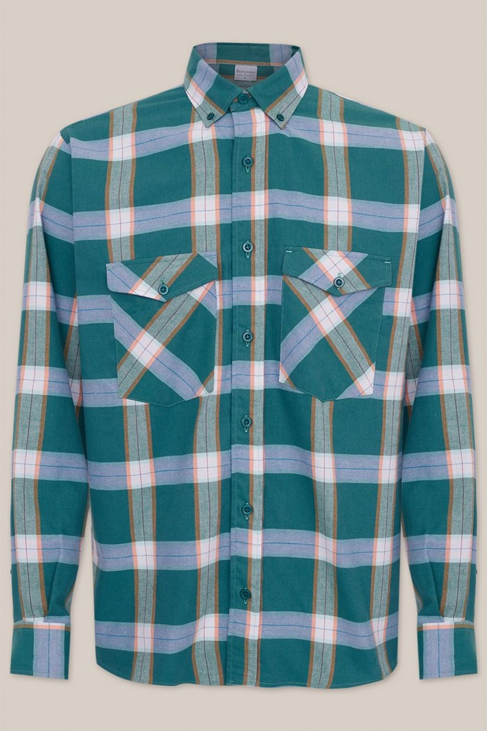 Camisa Xadrez em Flanela ML Verde Claro