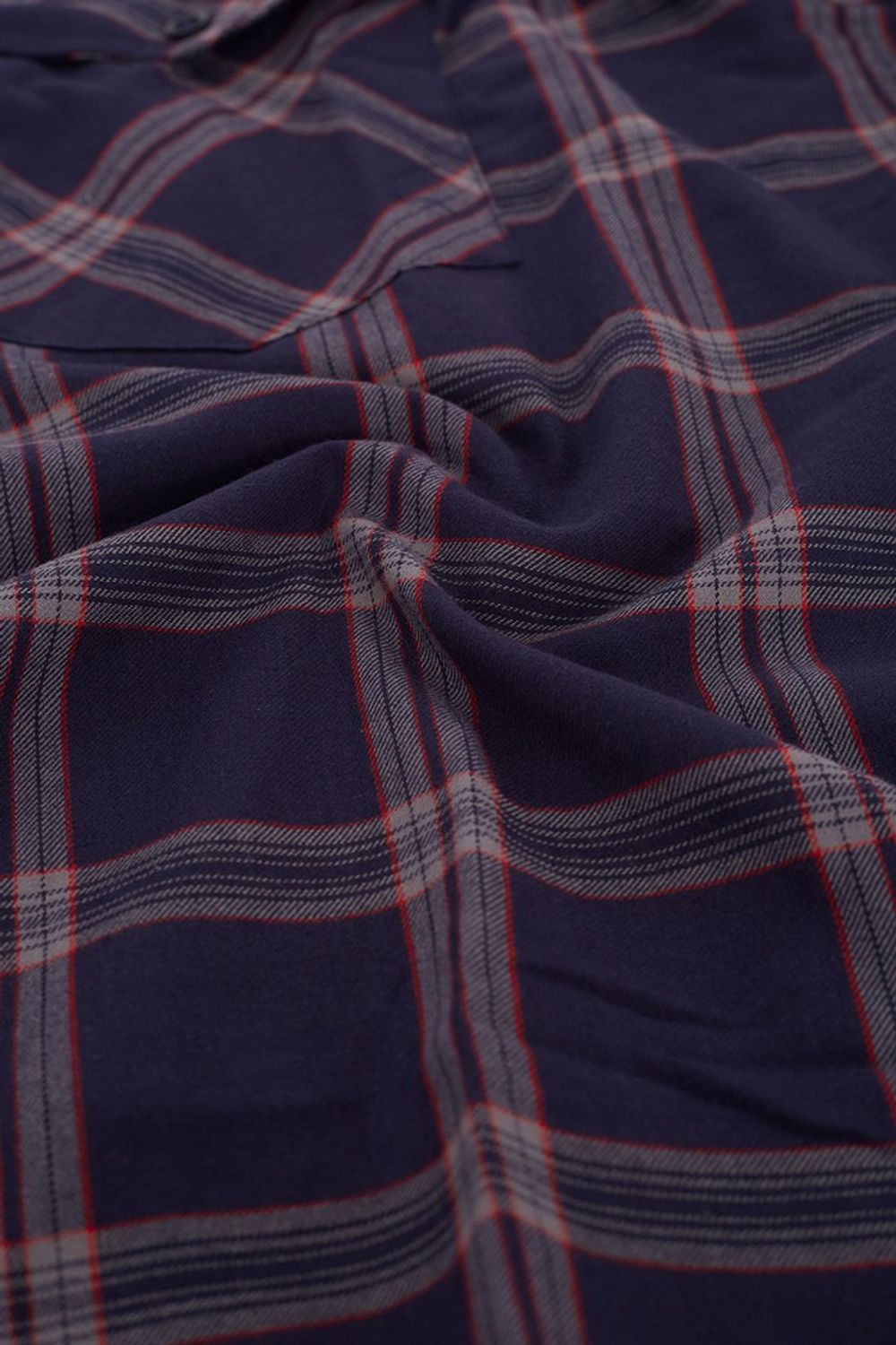Camisa Xadrez em Flanela ML Azul Escuro