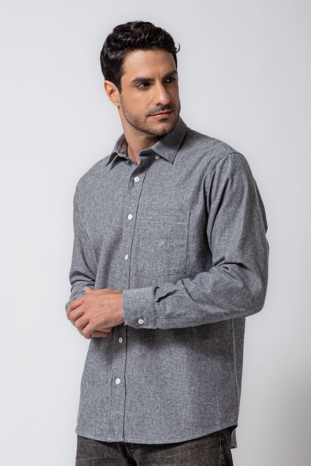 Camisa Flanela ML Cinza