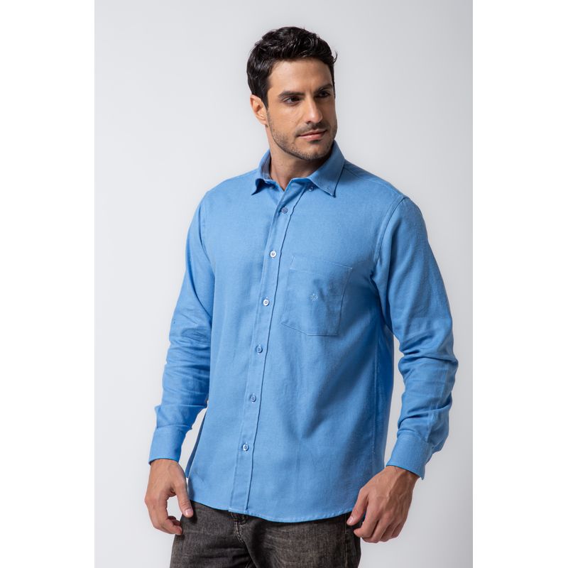 Camisa Flanela ML Azul