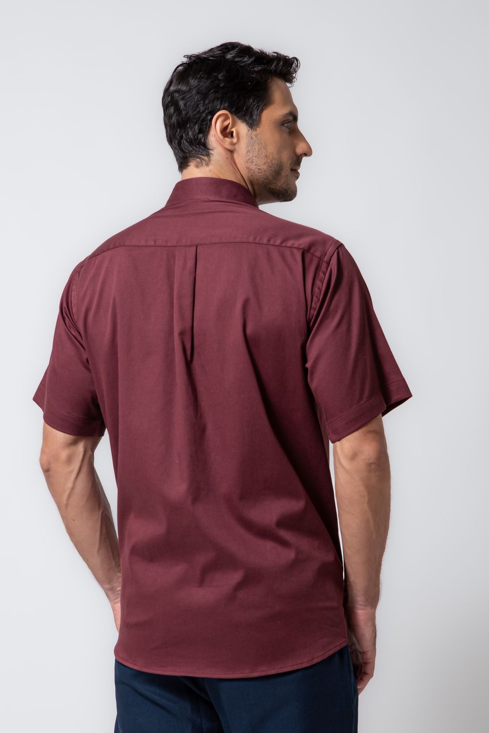 Camisa Algodão com Elastano MC Bordo