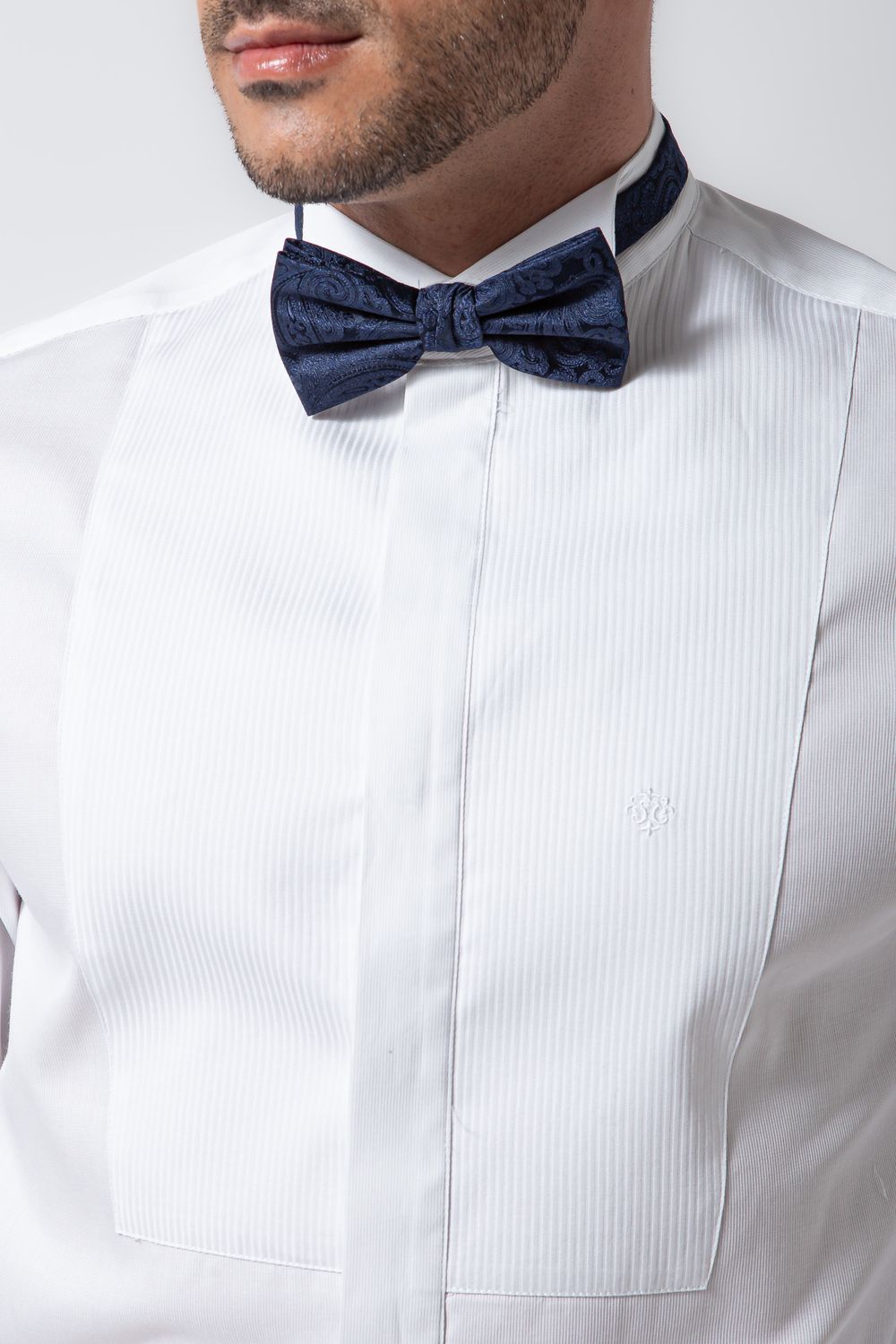 Camisa Traje a rigor Algodão Maquinetada Branco
