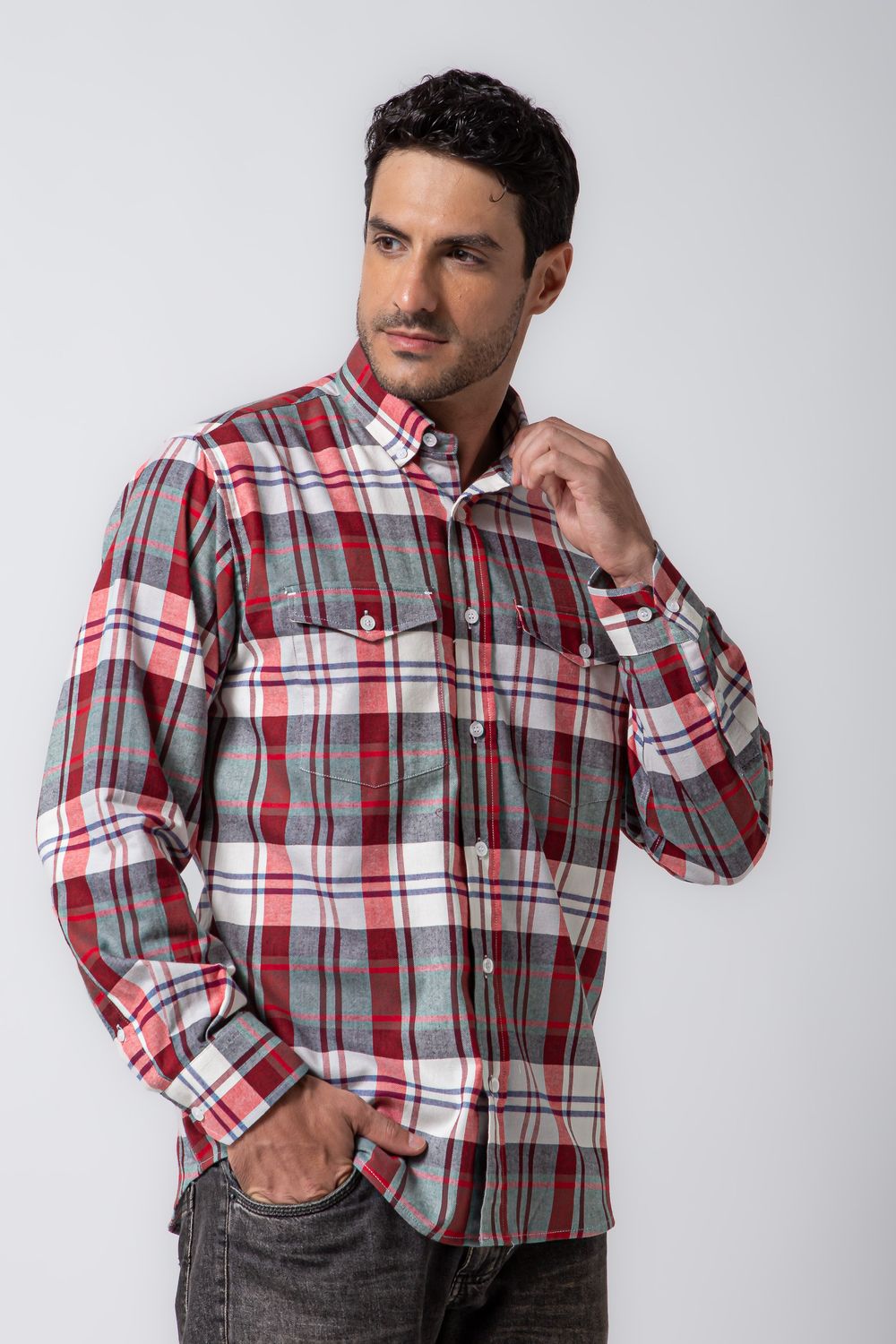 Camisa Xadrez em Flanela ML Vermelho