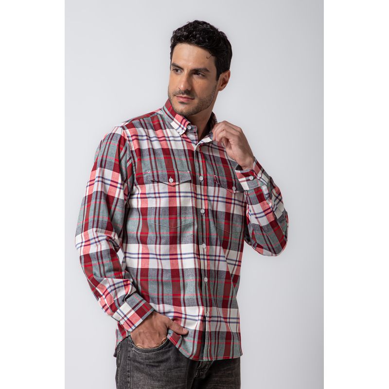 Camisa Xadrez em Flanela ML Vermelho