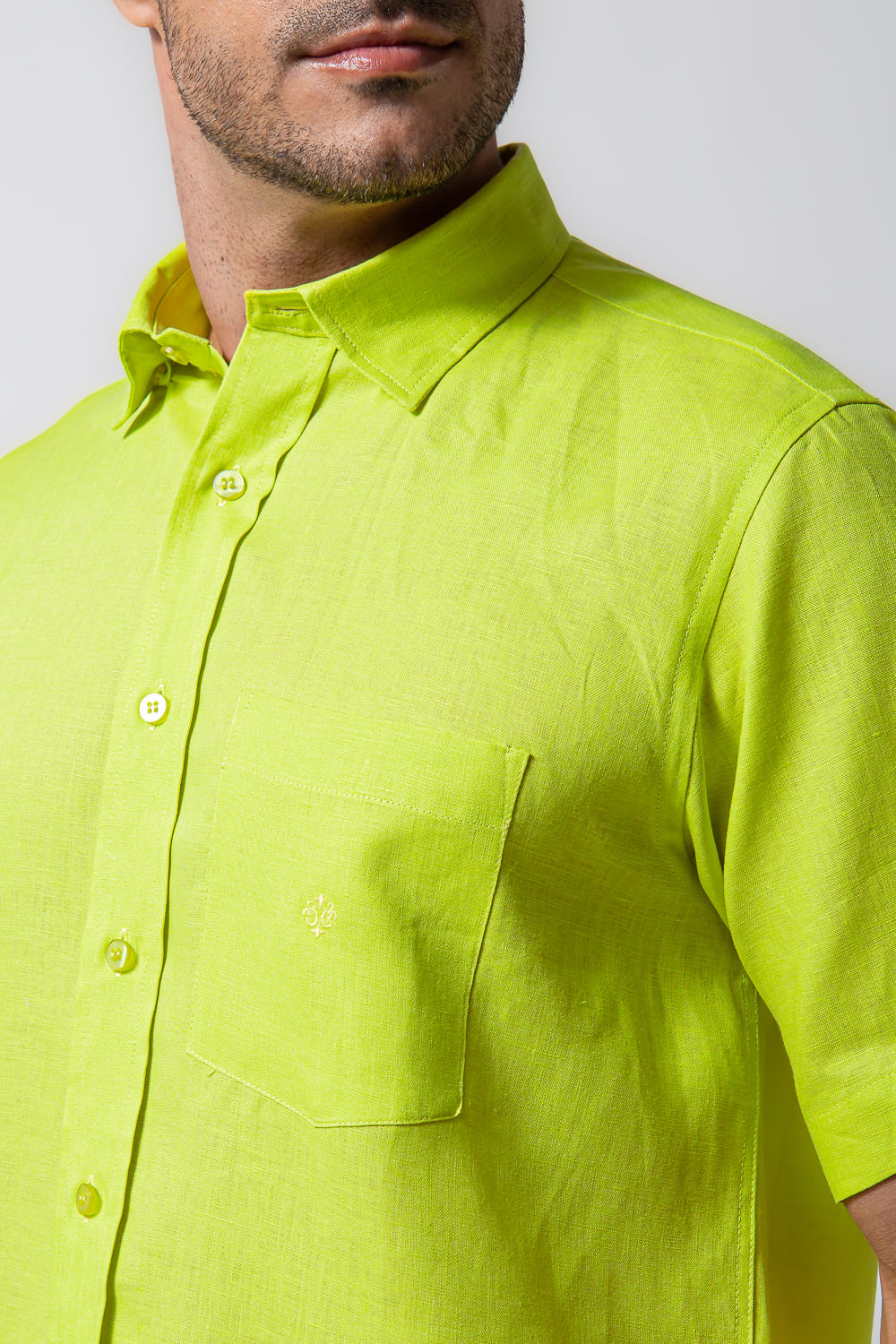 Camisa Puro Linho MC Amarelo