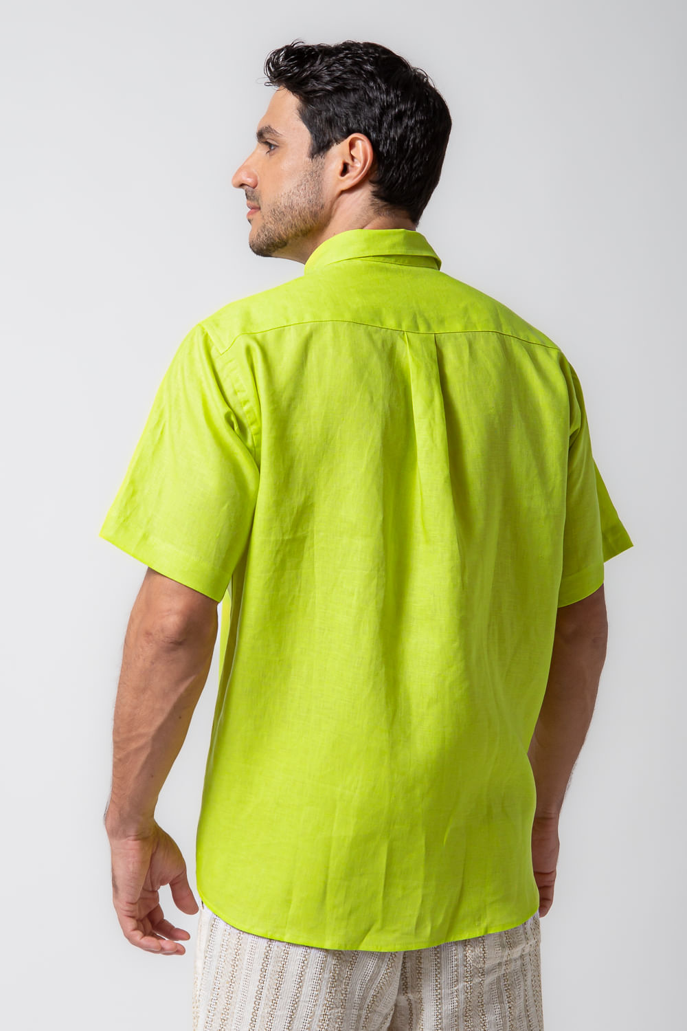 Camisa Puro Linho MC Amarelo