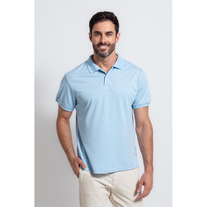 Camisa Polo MC Azul Claro