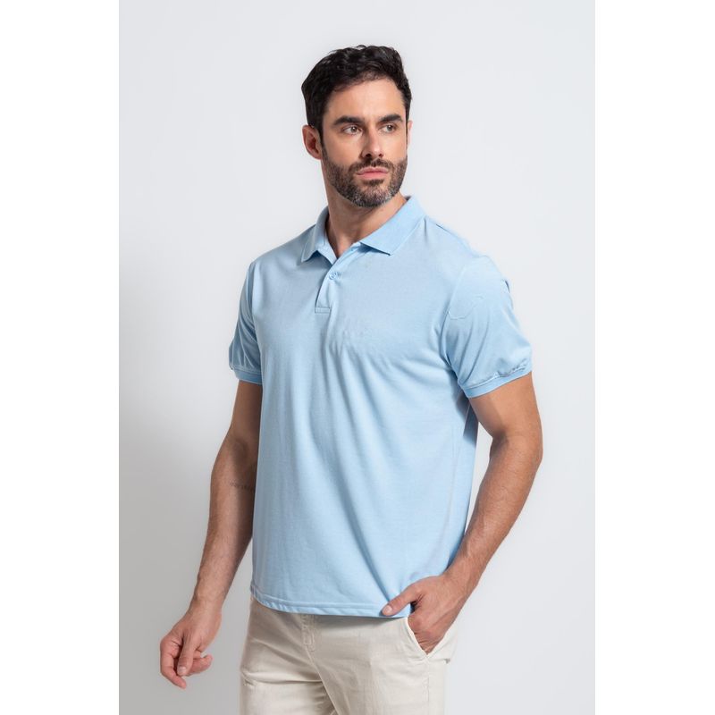 Camisa Polo MC Azul Claro