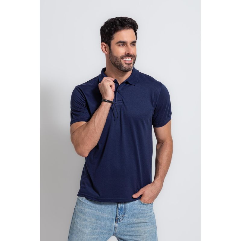 Camisa Polo MC Azul Escuro