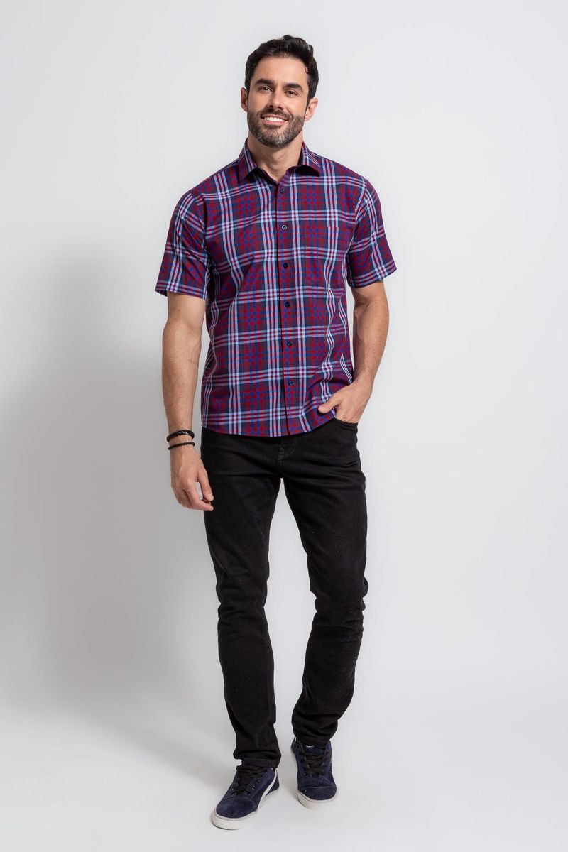 Camisa-Xadrez-em-Algodao-MC-VERMELHO-ESCURO-045-19446-08
