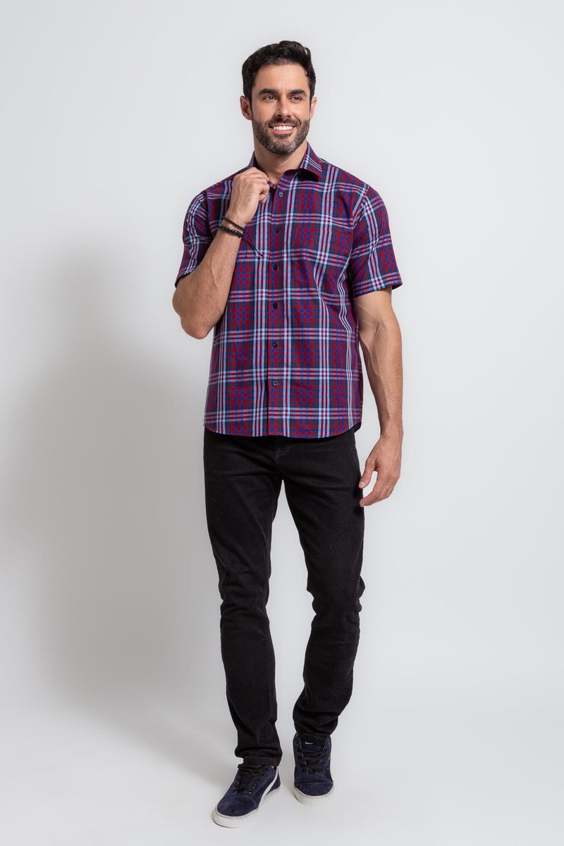 Camisa-Xadrez-em-Algodao-MC-VERMELHO-ESCURO-045-19446-07