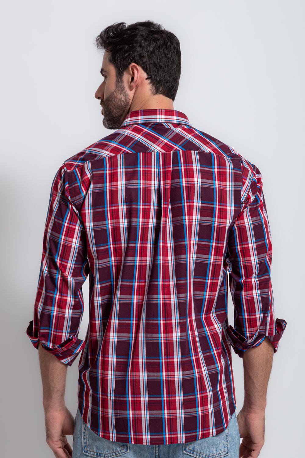 Camisa Xadrez Algodão ML Bordo