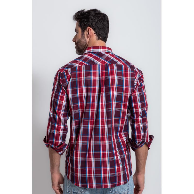 Camisa Xadrez Algodão ML Bordo