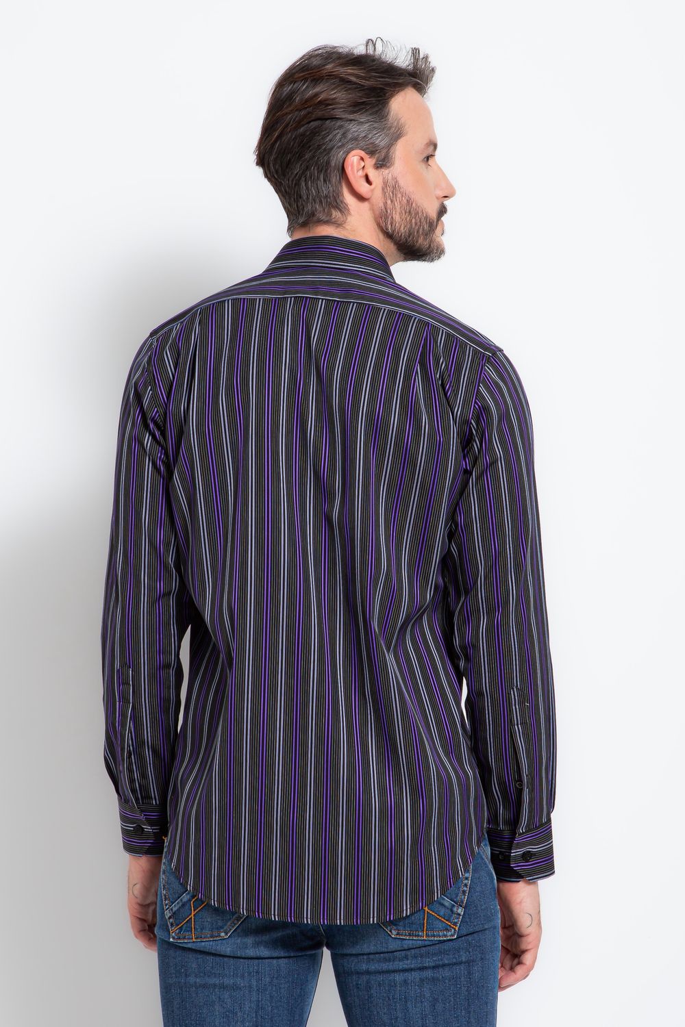 Camisa Slim Comfort Algodão Fio 80 ML Preto