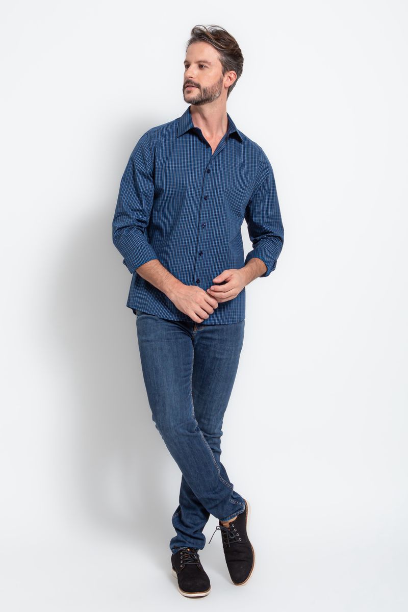 Camisa-Slim-Xadrez-Algodao-ML-AZUL-BIC-529-19473-02