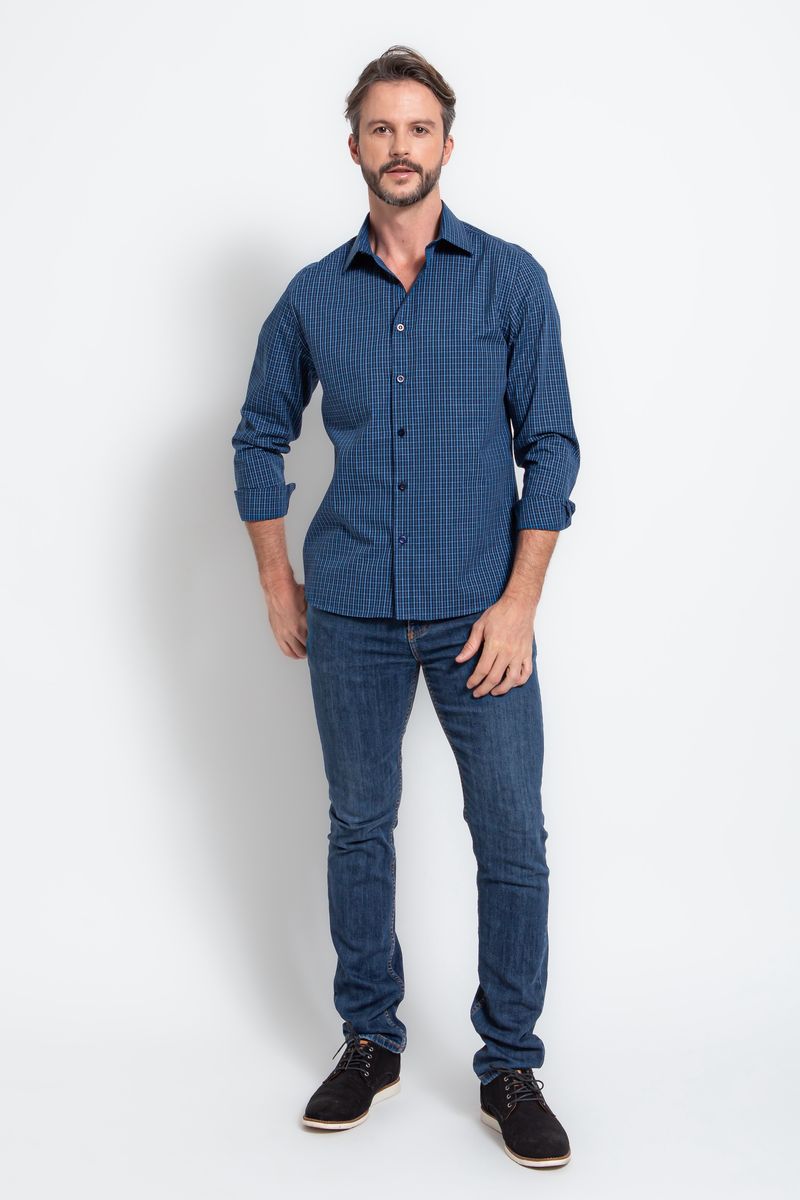 Camisa-Slim-Xadrez-Algodao-ML-AZUL-BIC-529-19473-02