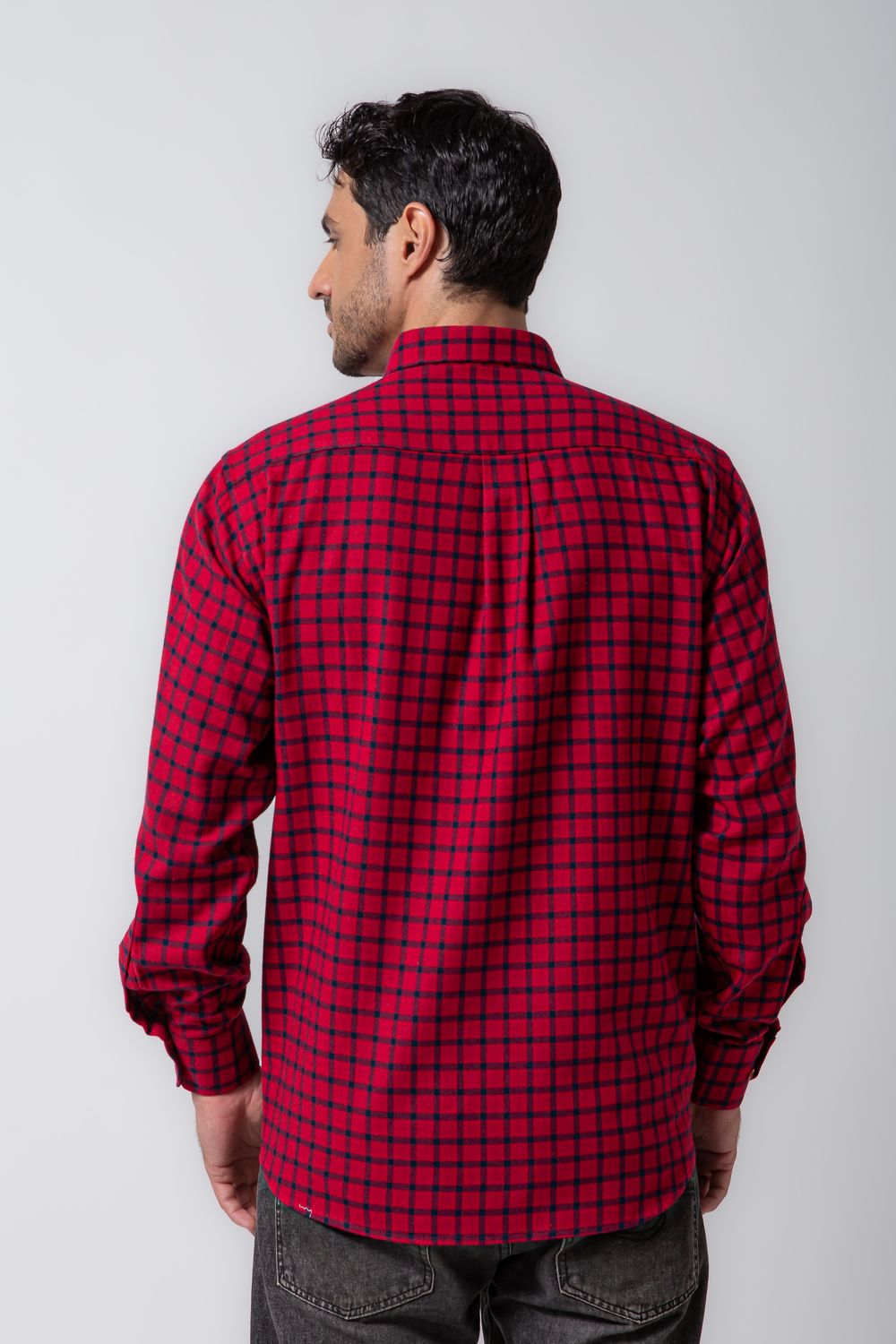 Camisa Xadrez em Flanela ML Bordo