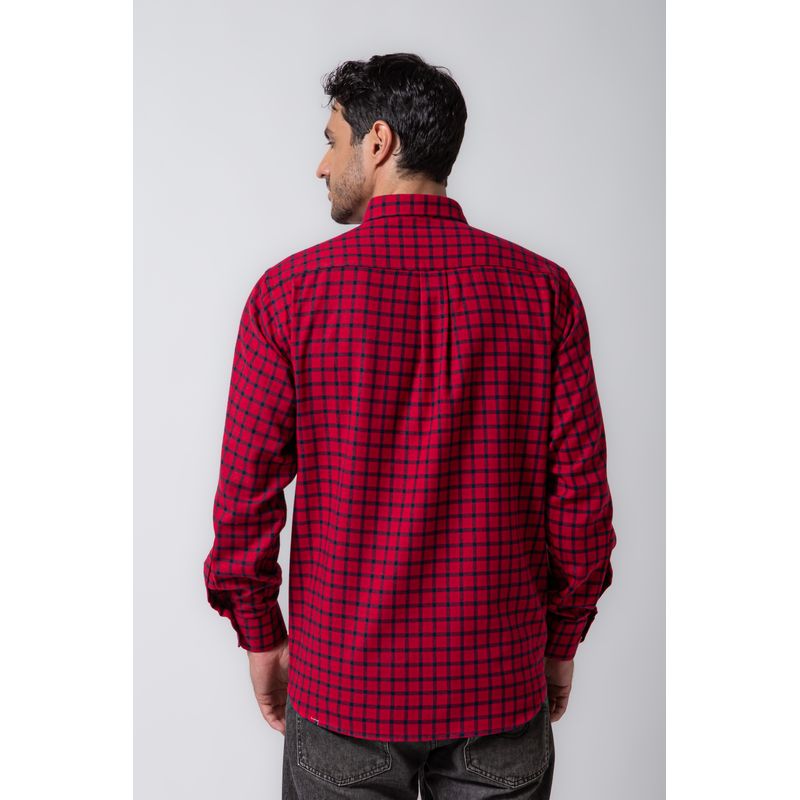 Camisa Xadrez em Flanela ML Bordo