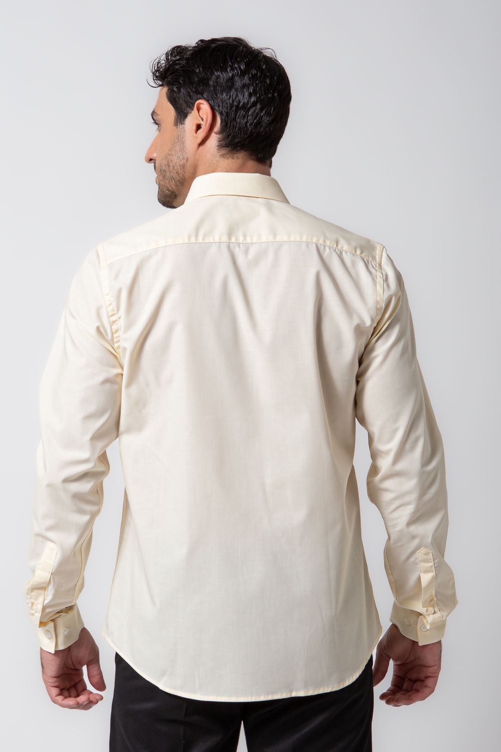 Camisa Social Slim Algodão Misto Creme