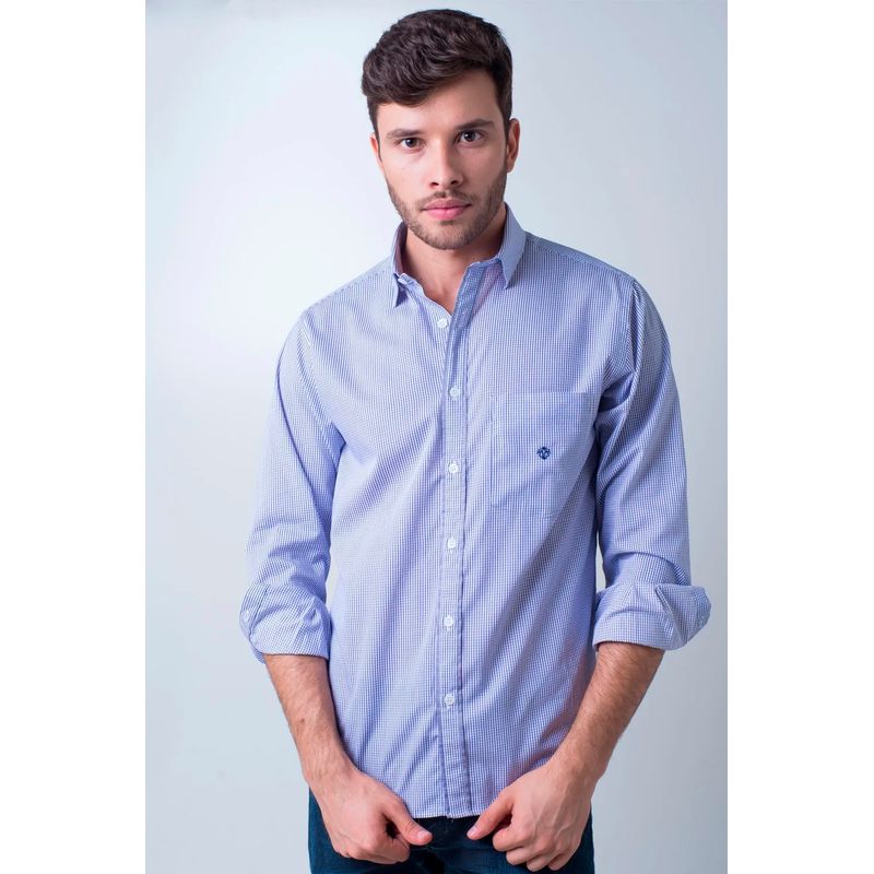 Camisa Xadrez Algodão Fio 60 ML Lilás