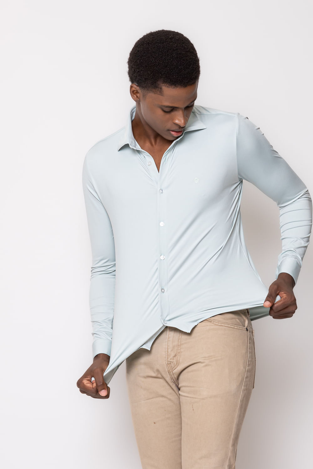 Camisa Social Bi-Stretch Verde Claro