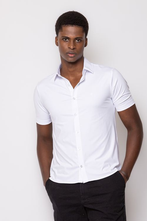 Camisa Slim Bi-Stretch MC Branco