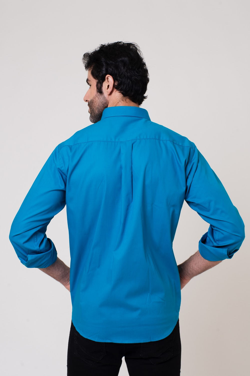 Camisa Algodão ML Azul Claro
