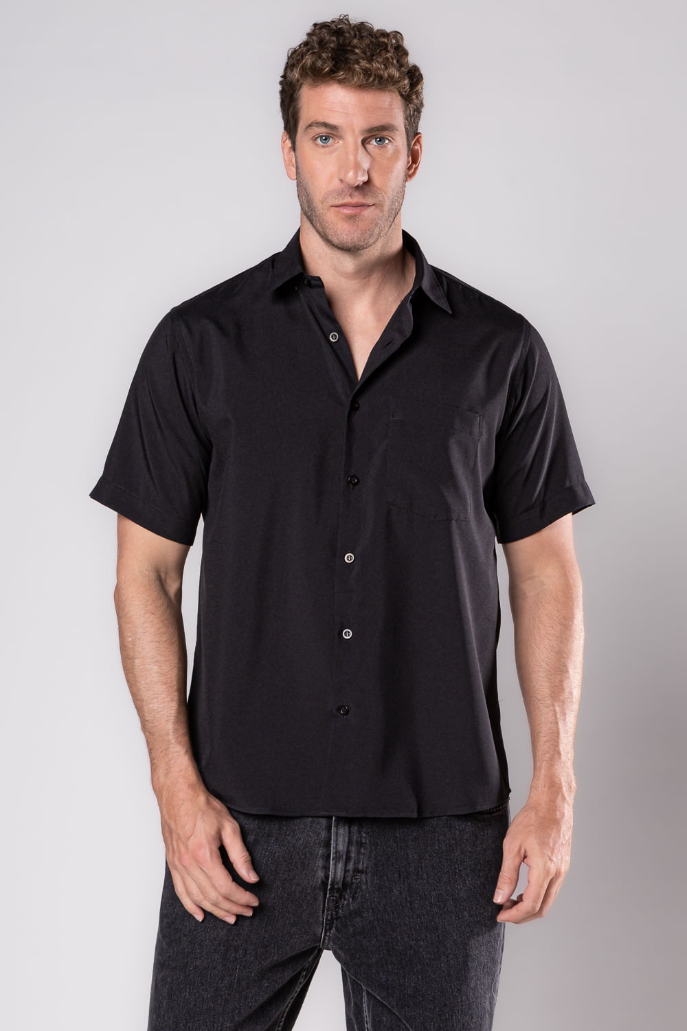 Camisa Microfibra MC Preto
